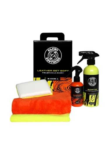 Blend Brothers Leather SET Soft - Pełen zestaw do delikatnego czyszczenia i zabezpieczenia skór w aucie