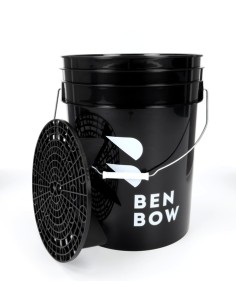 BenBow 000780 - czarne wiadro detailingowe 20L z czarnym separatorem