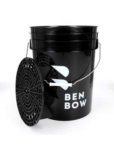 BenBow 000780 - czarne wiadro detailingowe 20L z czarnym separatorem