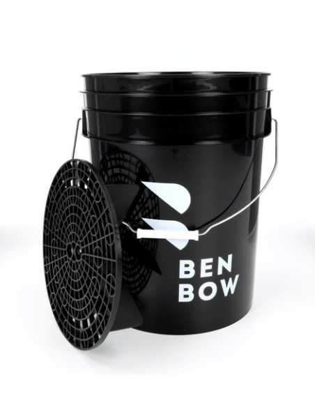 BenBow 000780 - czarne wiadro detailingowe 20L z czarnym separatorem