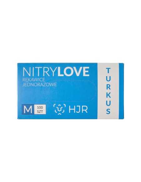 Nitrylove Turkus M 100szt - niebieskie rękawice jednorazowe nitrylowe