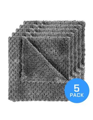 FX Protect STEEL GREY 40x40cm 5 pack - zestaw mikrofibr puszysto-waflowych