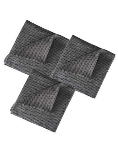 Royal Pads Glassfiber 40x40cm Szary 3szt - zestaw bezkrawędziowych mikrofibr waflowych do szyb