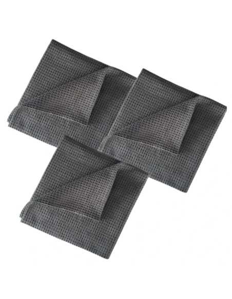 Royal Pads Glassfiber 40x40cm Szary 3szt - zestaw bezkrawędziowych mikrofibr waflowych do szyb