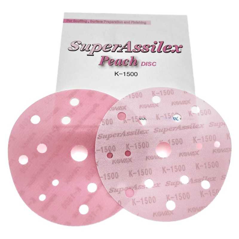 Kovax Super Assilex Peach K1500 152mm 15H - krążek ścierny na rzep