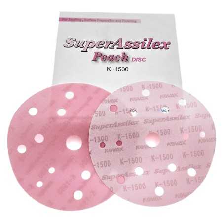 Kovax Super Assilex Peach K1500 152mm 15H - krążek ścierny na rzep