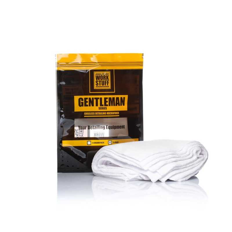 Work Stuff Gentleman Basic 5-pack – zestaw białych mikrofibr bezkrawędziowych 40×40 cm 350 GSM