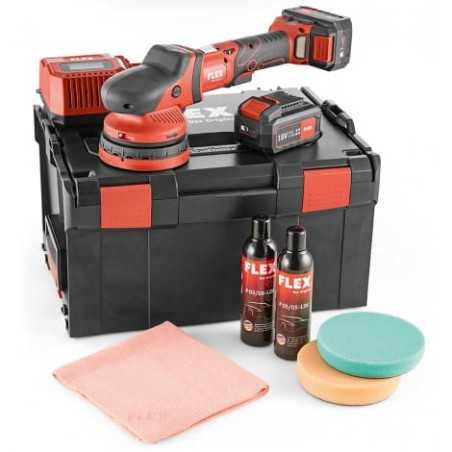 FLEX AKU XCE 8 125 18.0-EC/5.0 P-Set – akumulatorowa maszyna polerska z zestawem polerskim 18 V