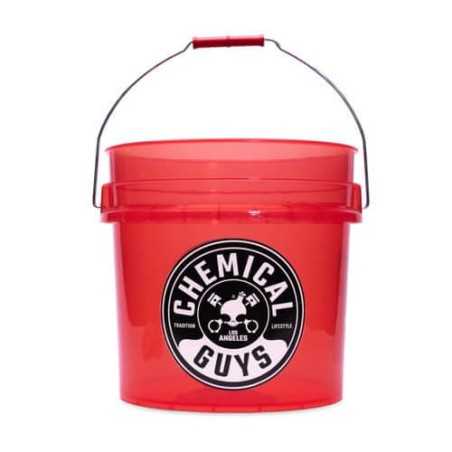 Chemical Guys Transparent Red Carwash Bucket 19L – przezroczyste wiadro detailingowe