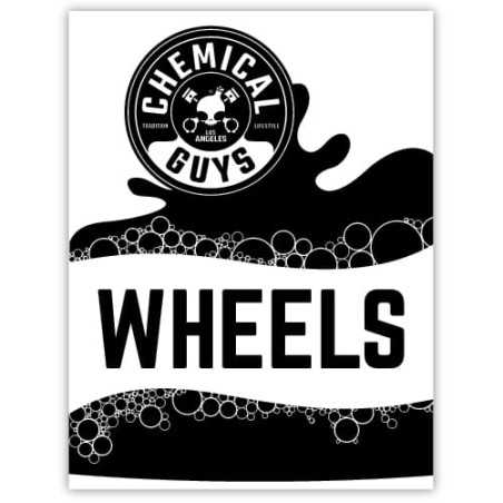 Chemical Guys WHEELS Sticker – czarne logo na wiadro.