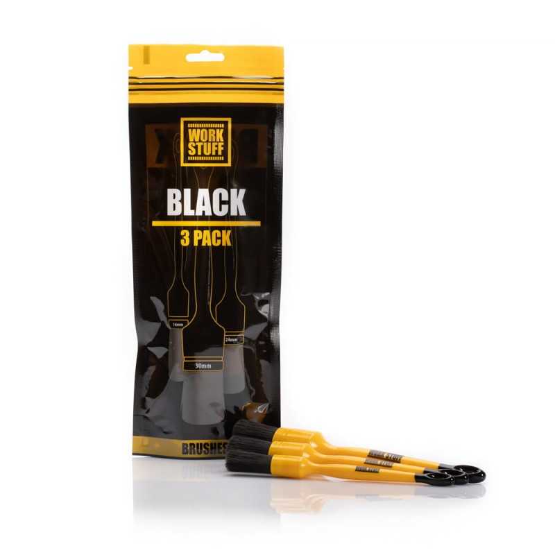 Work Stuff Detailing Brush Black 3 Pack – zestaw pędzelków detailingowych