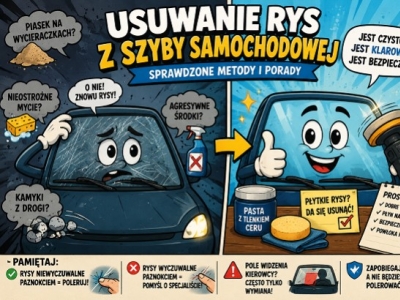 Usuwanie rys z szyby samochodowej